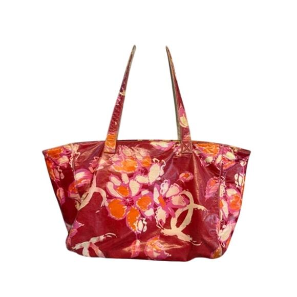 Authentic CHANEL Cruise Line High Summer Coco Mark Tote Bag*Red Pink Orange - Picture 1 of 16